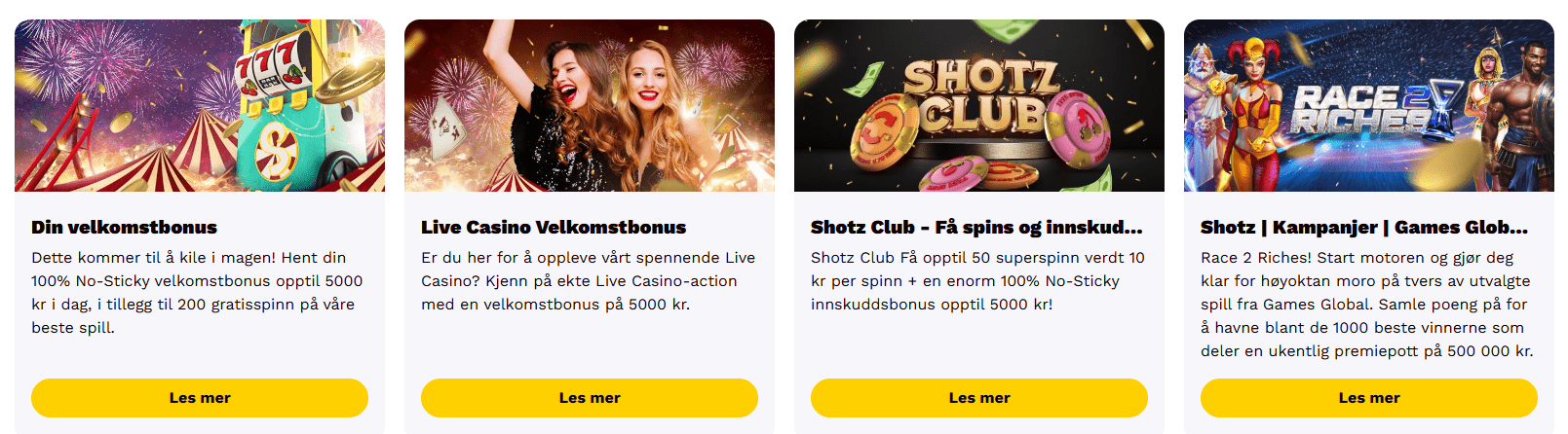 shotz casino bonuser