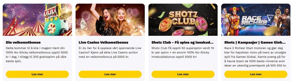 Shotz casino bonuser.